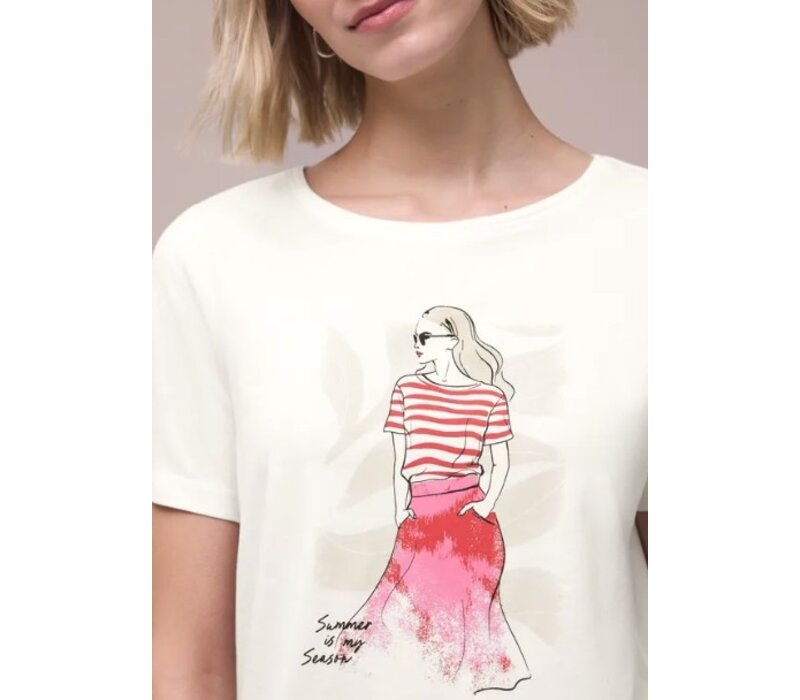 Street One Lady Partprint Shirt Off White