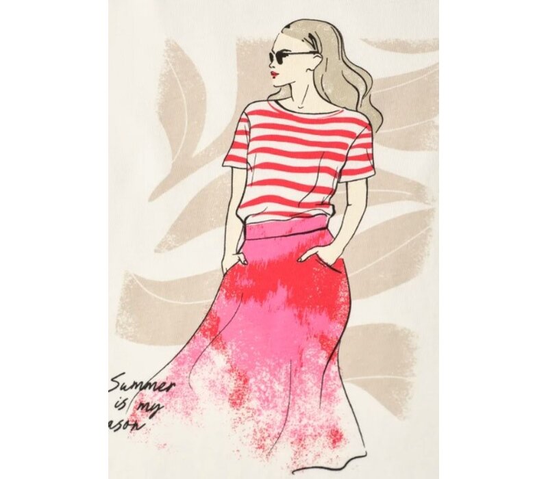 Street One Lady Partprint Shirt Off White