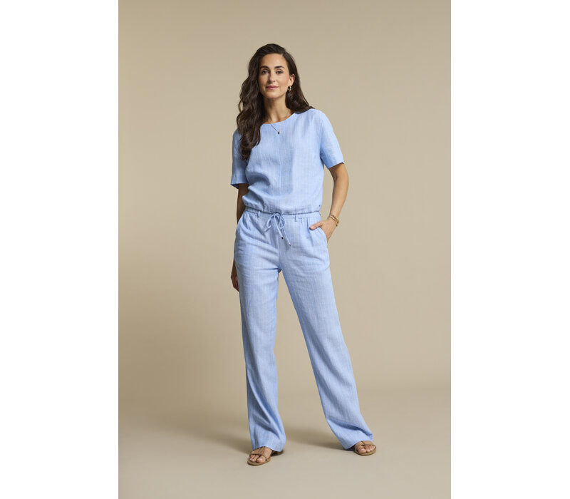 Red Button Claudette Linnen Viscose Pinstripe Lengte 33 Light Blue