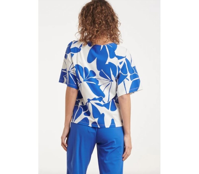 Smashed Lemon Blouse Cobalt White