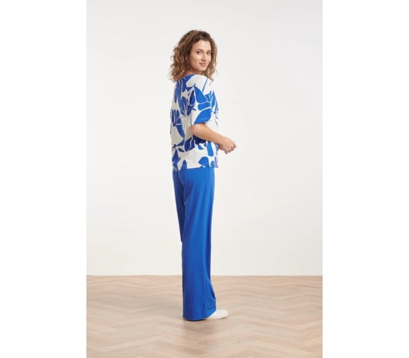 Smashed Lemon Blouse Cobalt White