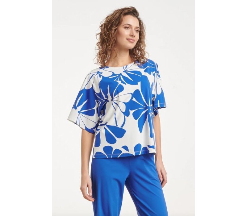 Smashed Lemon Blouse Cobalt White