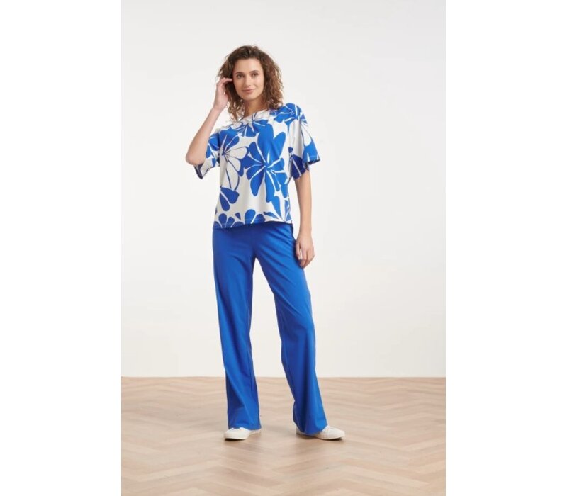 Smashed Lemon Blouse Cobalt White