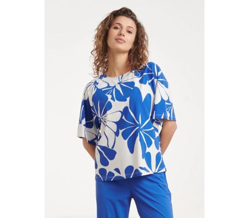 Smashed Lemon Blouse Cobalt White