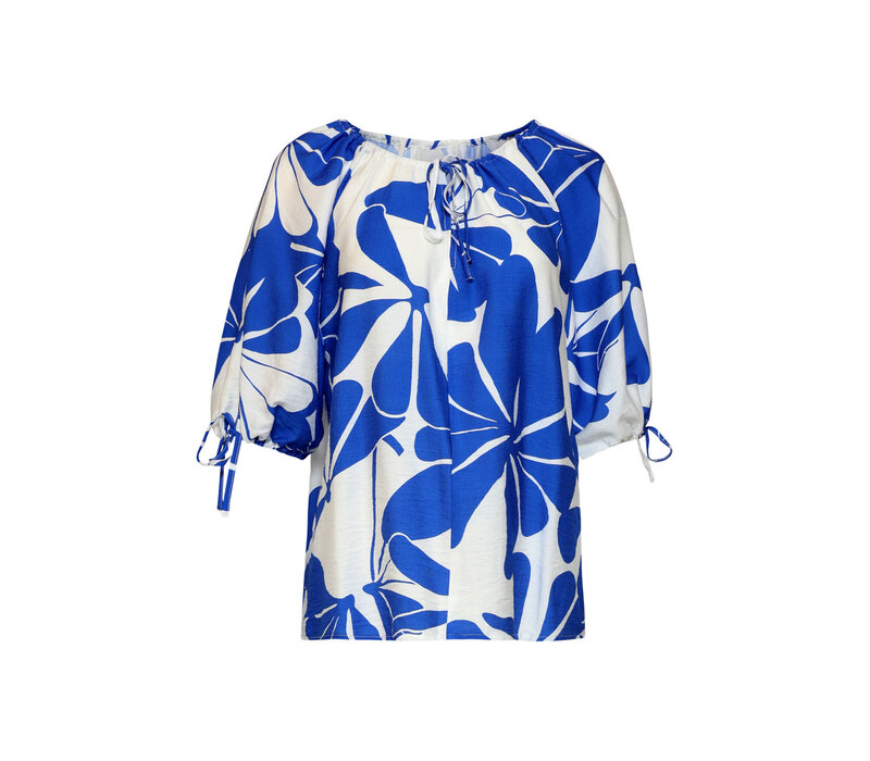 Smashed Lemon Blouse Cobalt White