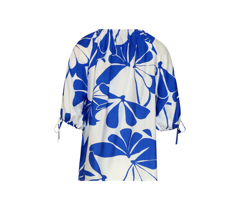 Smashed Lemon Blouse Cobalt White