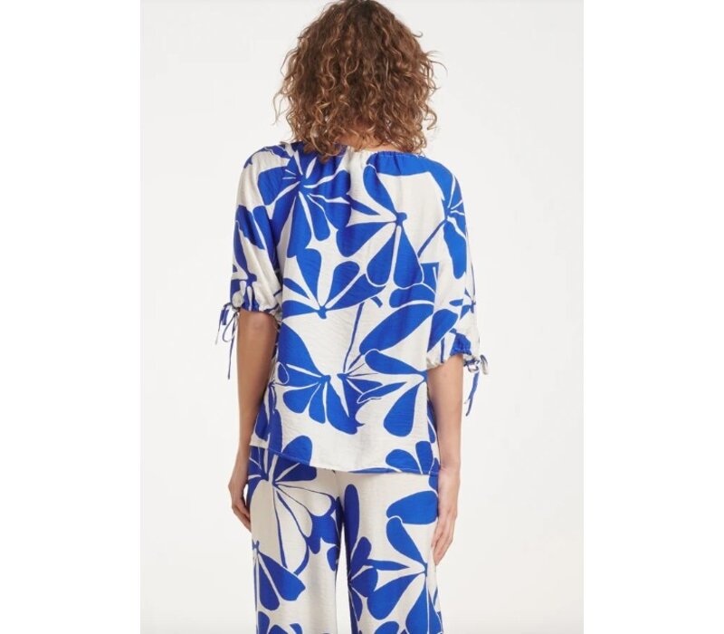 Smashed Lemon Blouse Cobalt White