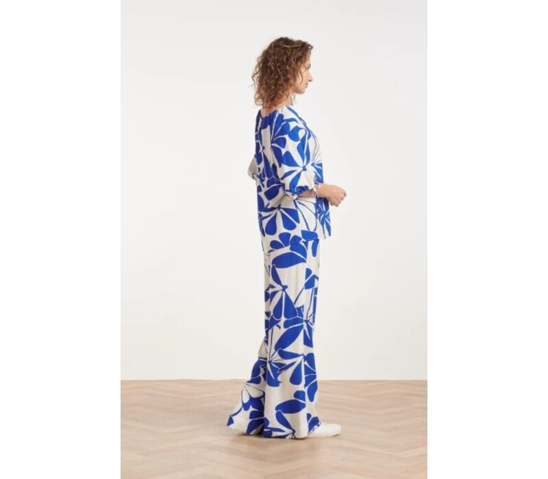 Smashed Lemon Blouse Cobalt White