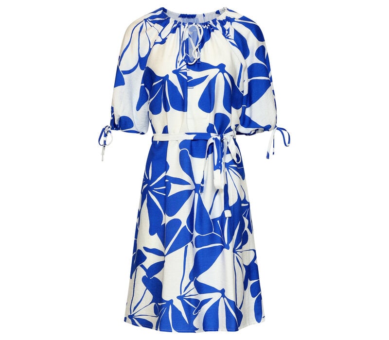 Smashed Lemon Dress Cobalt White