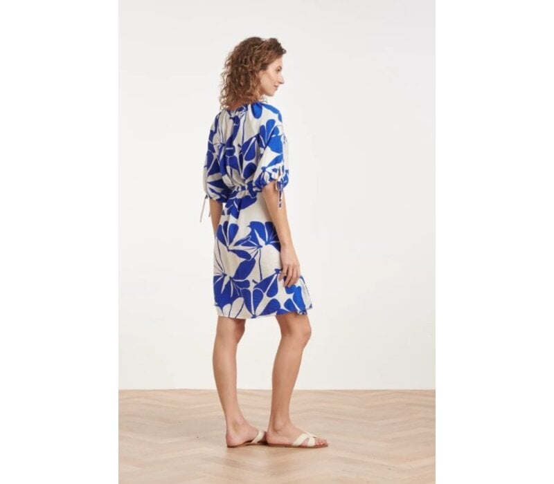 Smashed Lemon Dress Cobalt White