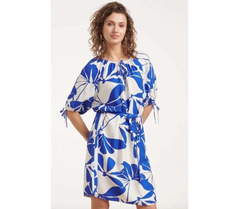 Smashed Lemon Dress Cobalt White