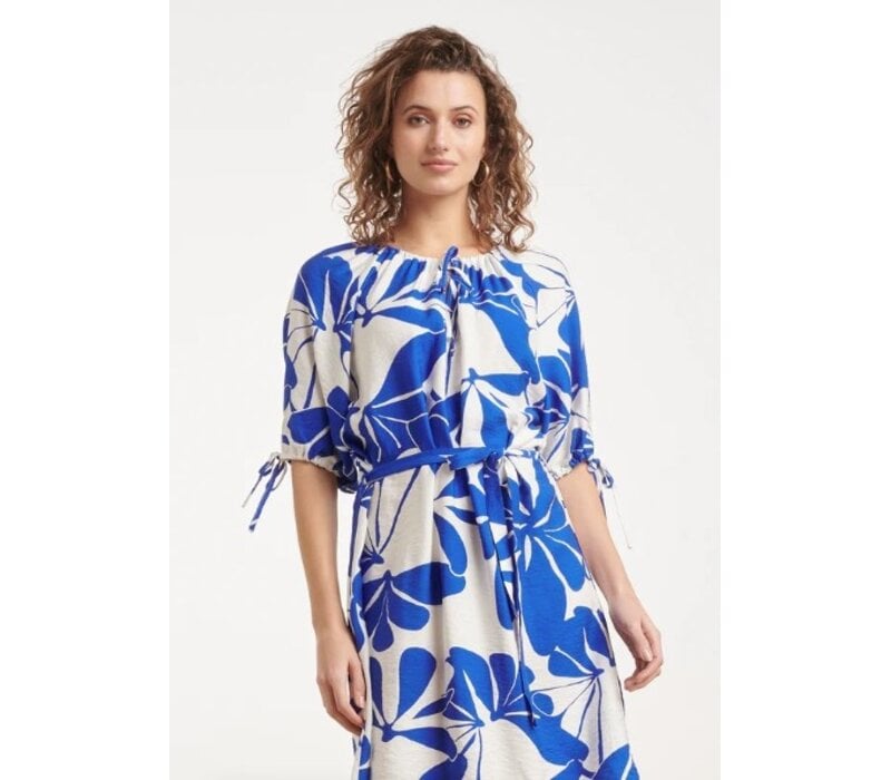 Smashed Lemon Dress Cobalt White