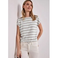 Street One Big Shiny Stripe Shirt Timeless Beige