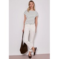 Street One Big Shiny Stripe Shirt Timeless Beige