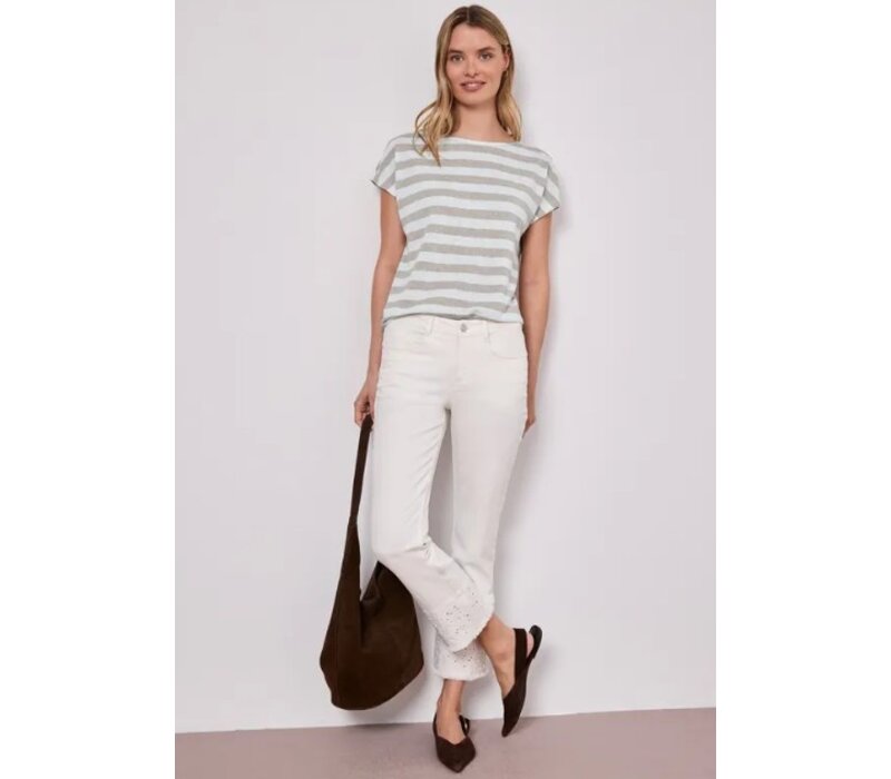 Street One Big Shiny Stripe Shirt Timeless Beige