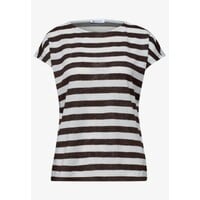 Street One Big Shiny Stripe Shirt Espresso Brown