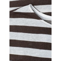 Street One Big Shiny Stripe Shirt Espresso Brown