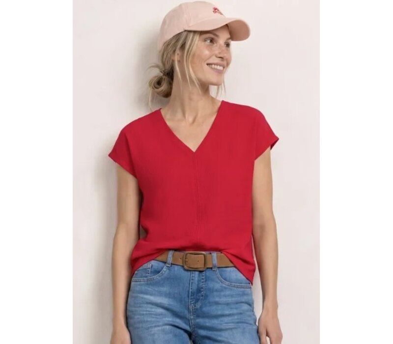 Street One Structure Shirt with Deco Tape Salsa Red