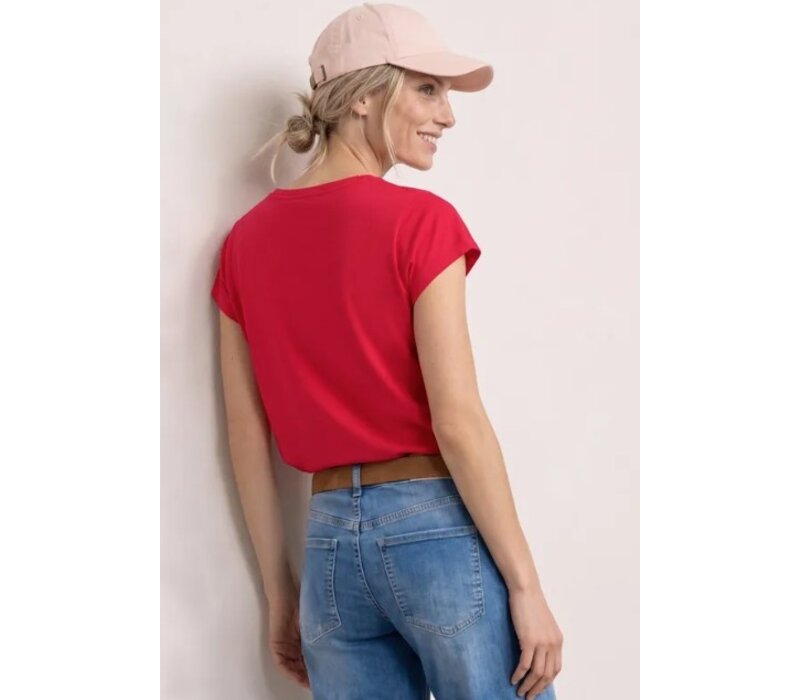 Street One Structure Shirt with Deco Tape Salsa Red