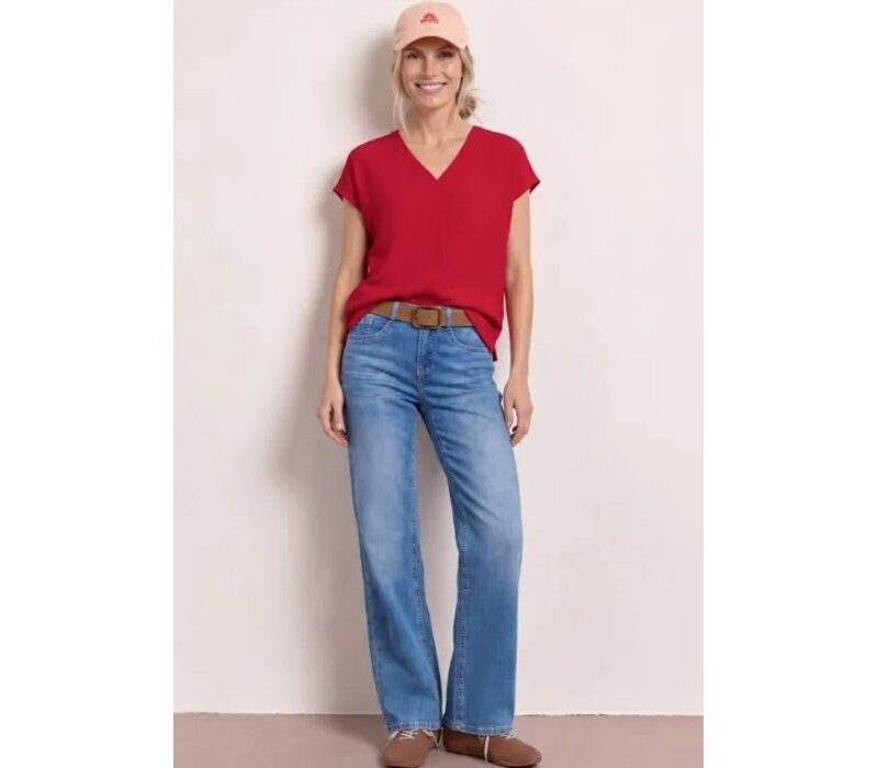 Street One Structure Shirt with Deco Tape Salsa Red