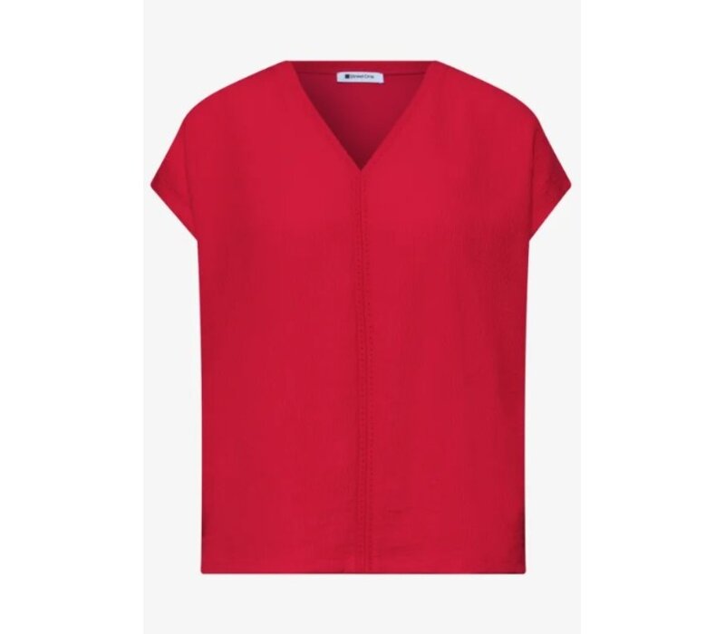 Street One Structure Shirt with Deco Tape Salsa Red