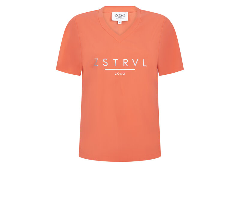 Zoso Travel T-Shirt with Print Coral