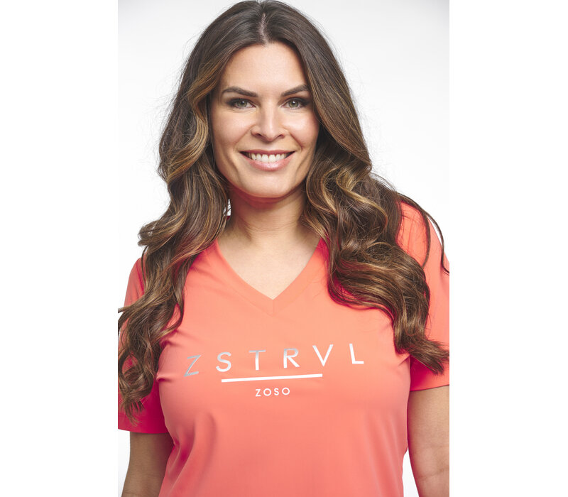 Zoso Travel T-Shirt with Print Coral