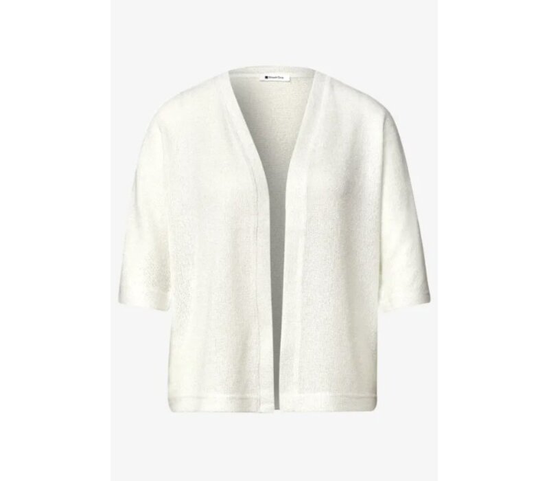 Street One Knit Look Batwing Jacket Off White
