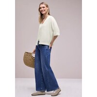 Street One Knit Look Batwing Jacket Off White