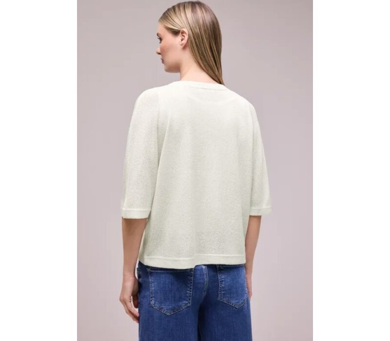 Street One Knit Look Batwing Jacket Off White
