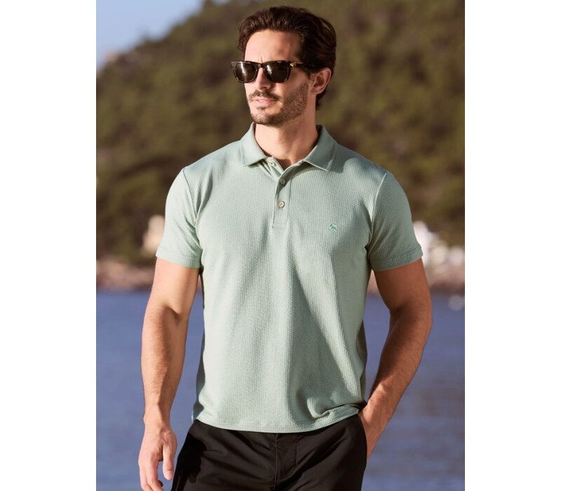 Lerros Polo Seersucker Bay Green