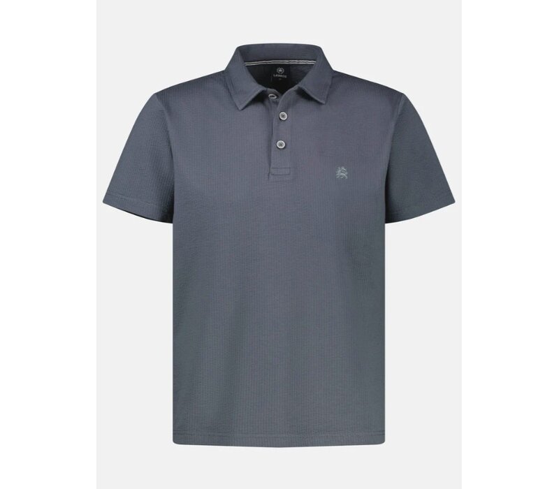 Lerros Polo Seersucker Lava Grey