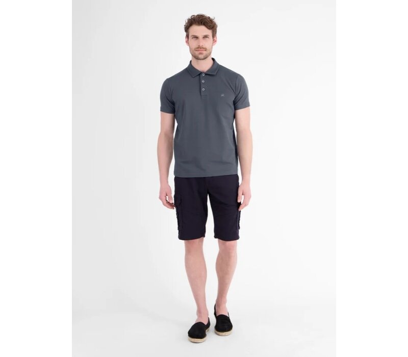 Lerros Polo Seersucker Lava Grey