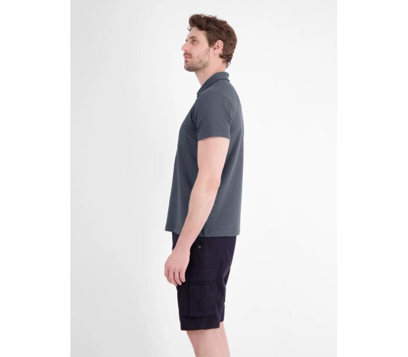 Lerros Polo Seersucker Lava Grey