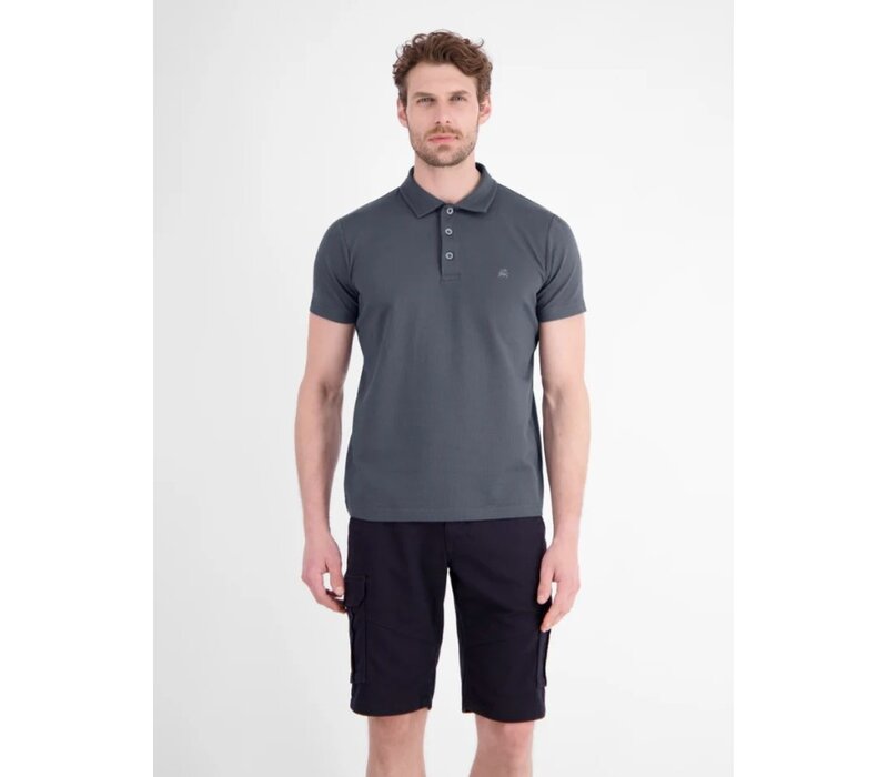 Lerros Polo Seersucker Lava Grey