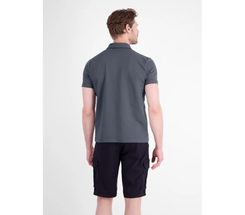 Lerros Polo Seersucker Lava Grey