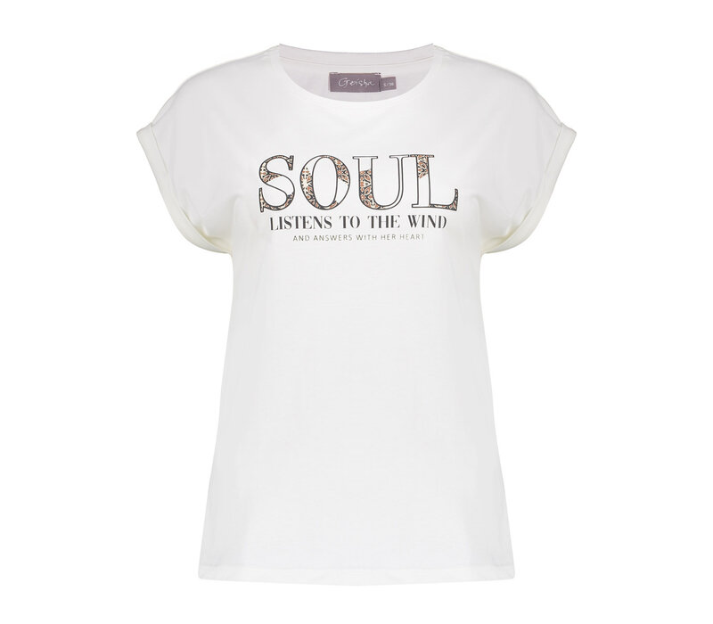 Geisha T-Shirt Soul Off White Black Camel