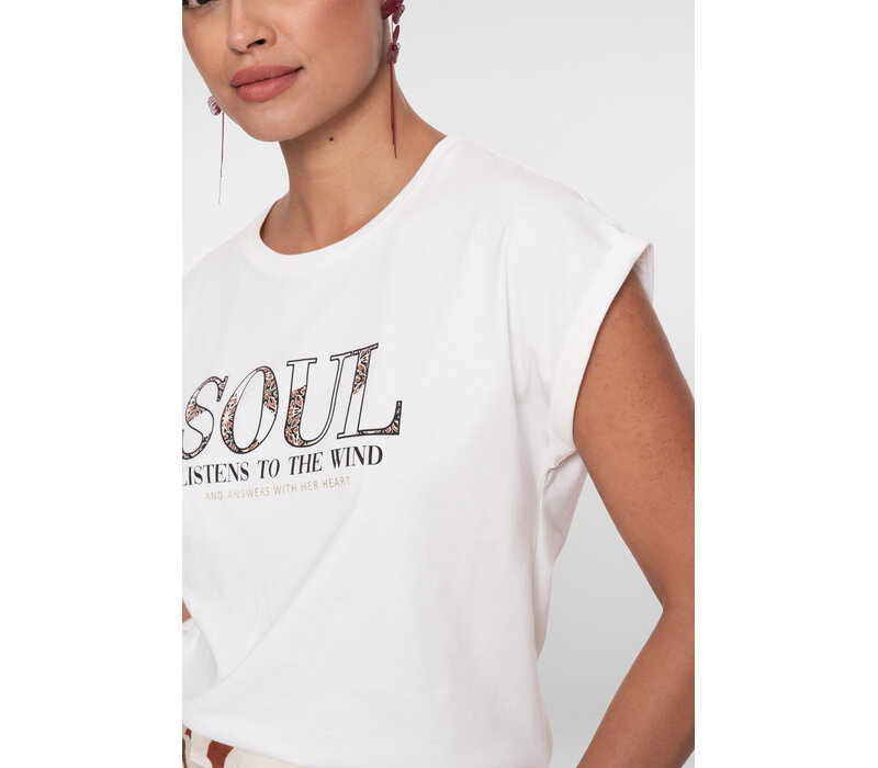 Geisha T-Shirt Soul Off White Black Camel