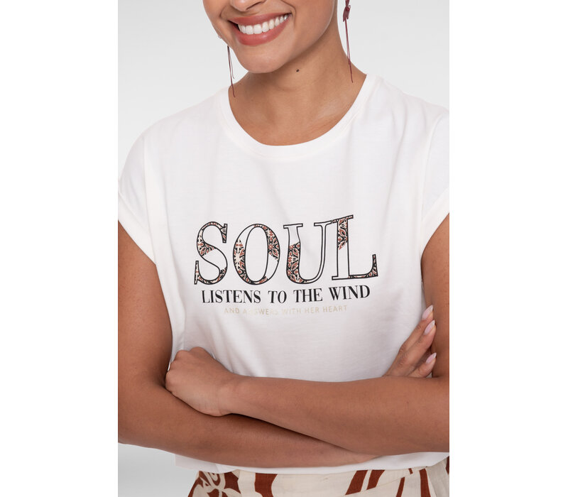 Geisha T-Shirt Soul Off White Black Camel