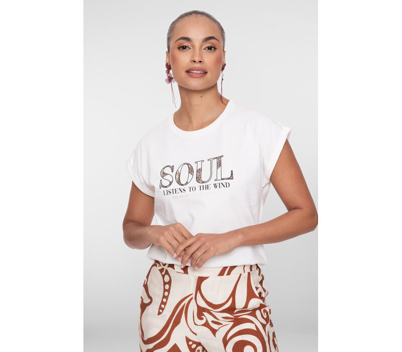 Geisha T-Shirt Soul Off White Black Camel