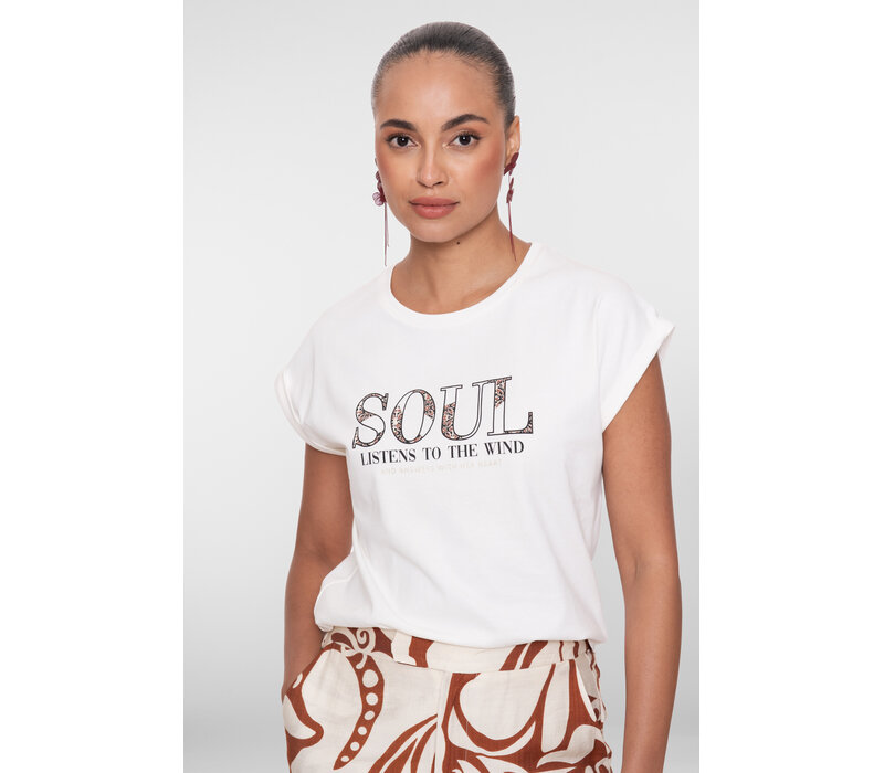 Geisha T-Shirt Soul Off White Black Camel