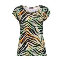 Geisha T-Shirt Round Neck Jersey Brown Green