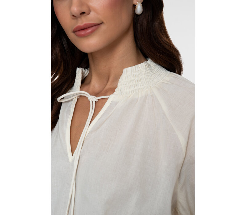 Geisha Blouse Embroidered Sleeves Off White Ginger