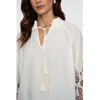 Geisha Blouse Embroidered Sleeves Off White Ginger
