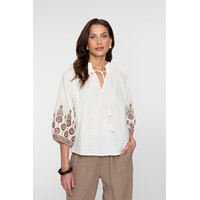Geisha Blouse Embroidered Sleeves Off White Ginger