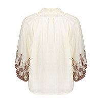 Geisha Blouse Embroidered Sleeves Off White Ginger