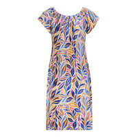 Geisha Dress Elastic Shoulder Jersey Indigo Purple