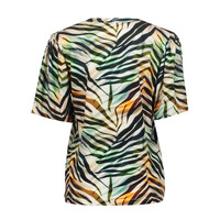 Geisha T-Shirt V-Neck Jersey Brown Green
