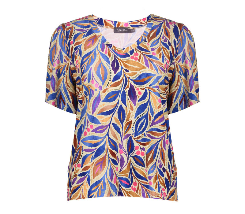 Geisha T-Shirt V-Neck Jersey Indigo Purple