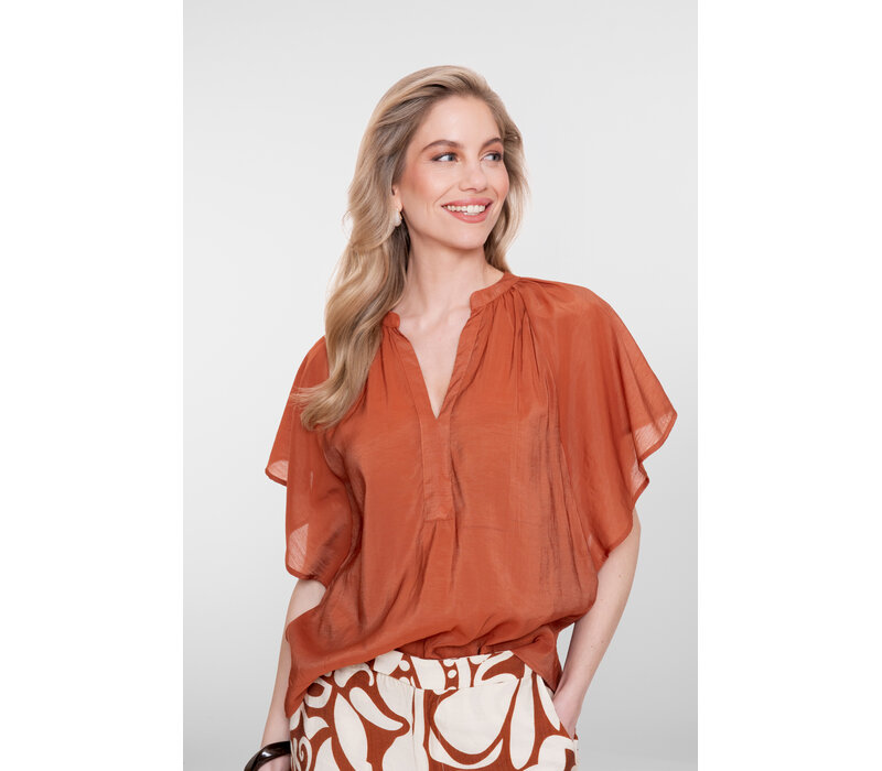Geisha Top Bat Sleeve Ginger